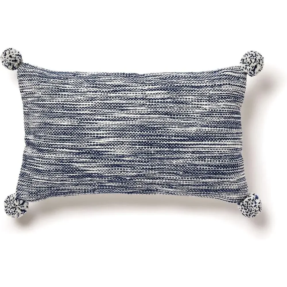 Divine Home Breakers Indoor/Outdoor Accent Throw Pillow, Navy/White 12